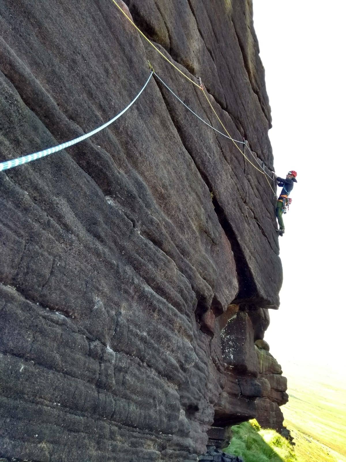 Peak District/Sheffield climbing club on Legacy, Kinder Northern Edges